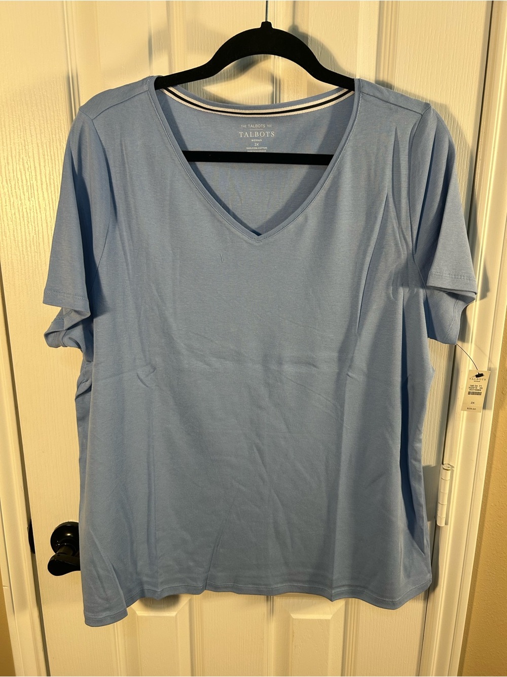 Talbots Light Blue V-Neck Short Sleeve Top